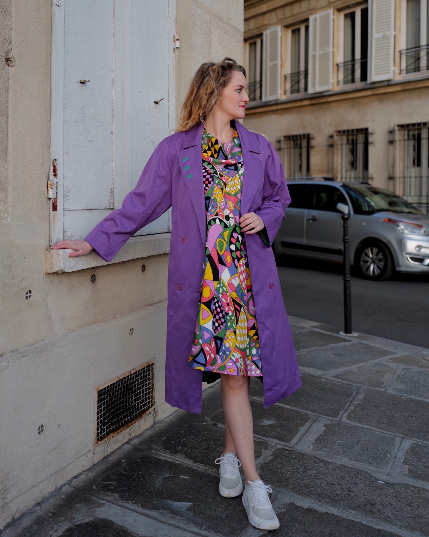 Purple vintage trench coat - M/L