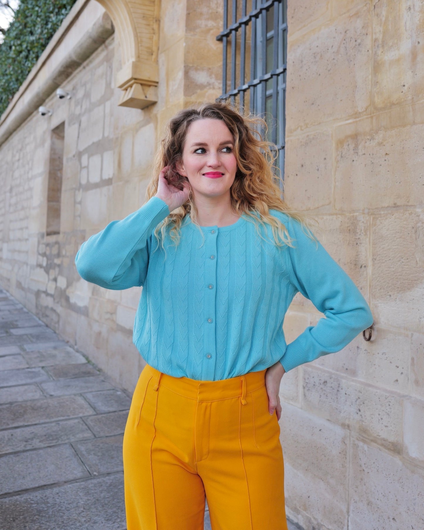 Vintage wollen vest - L