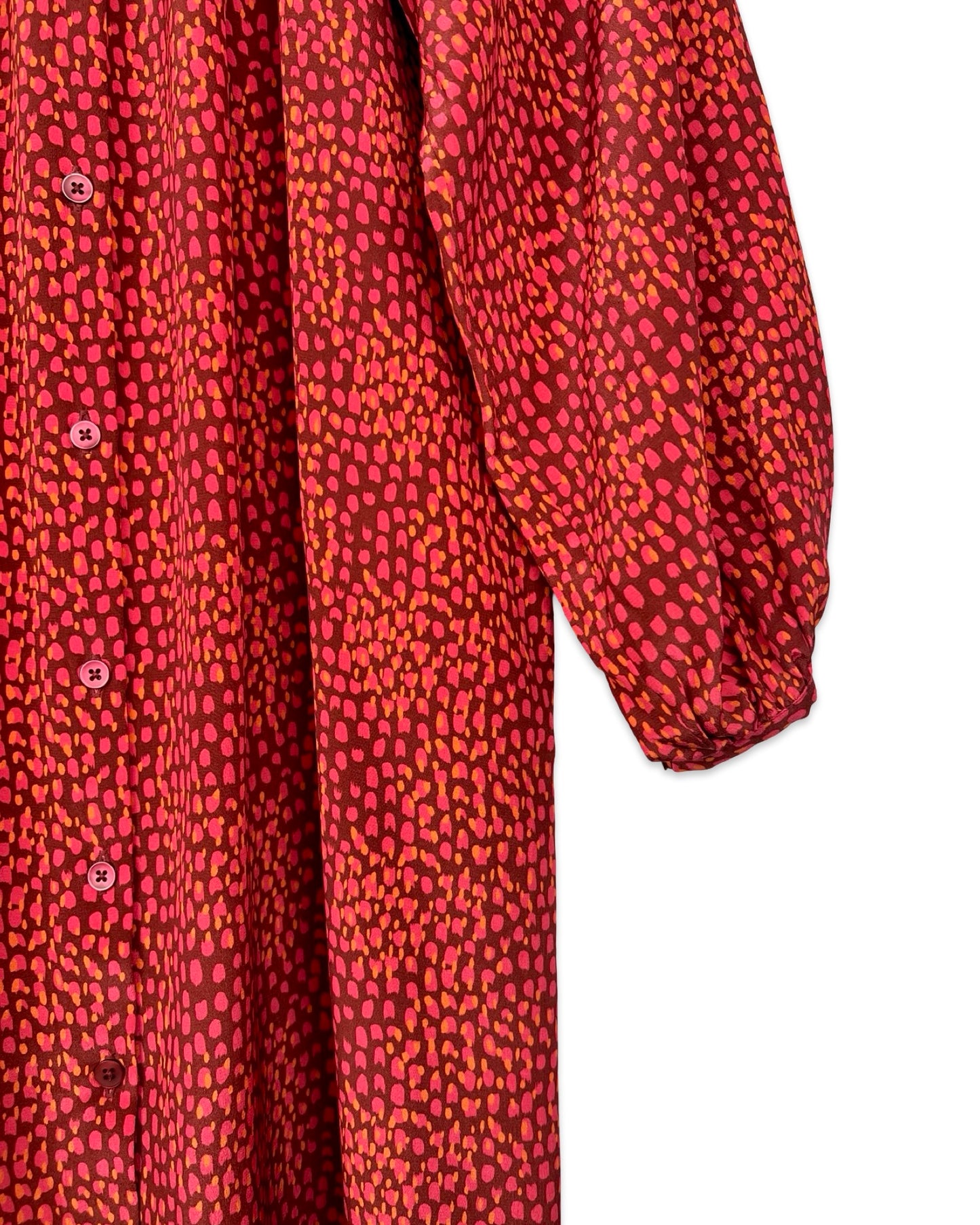 Button-down dress with print - S