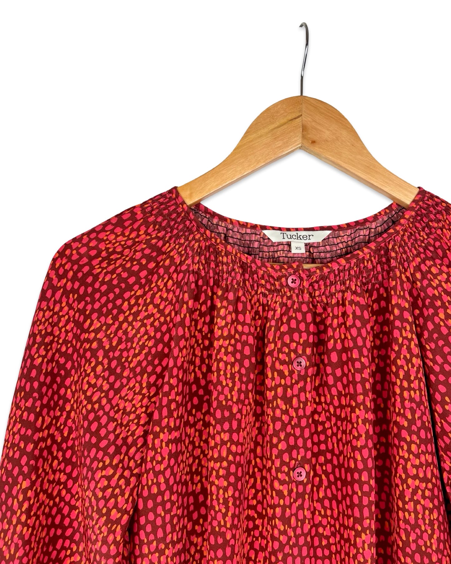 Button-down dress with print - S