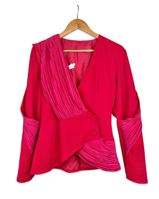 Vintage top with pleated details - S