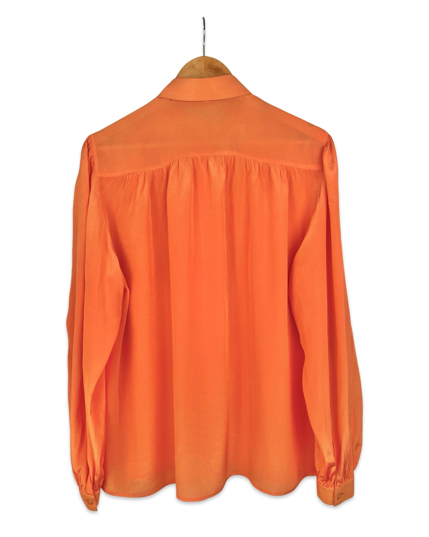 Oranje vintage blouse zijdemix - L