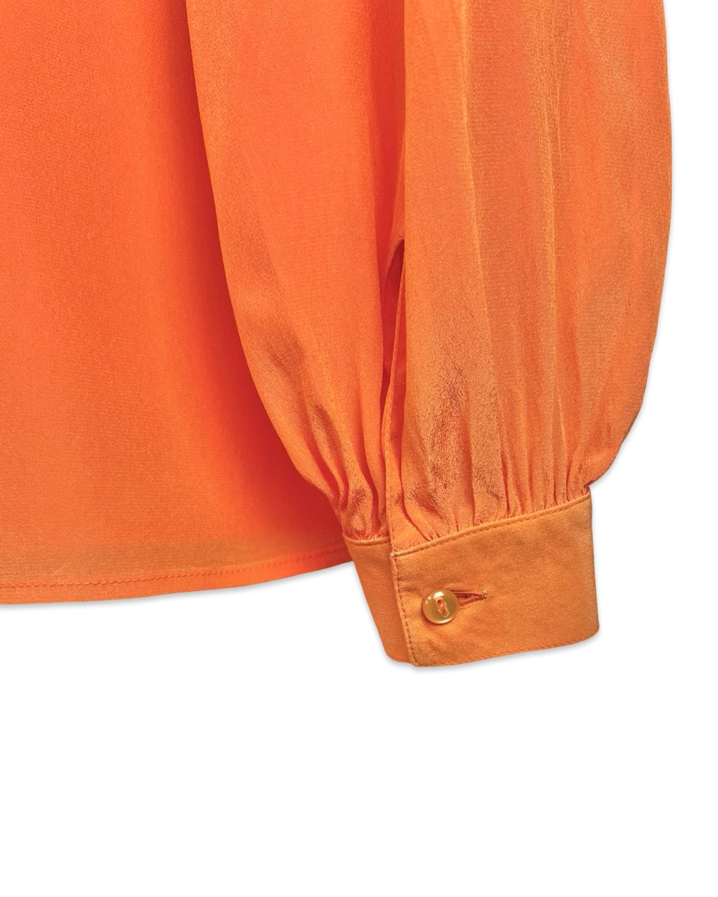 Oranje vintage blouse zijdemix - L