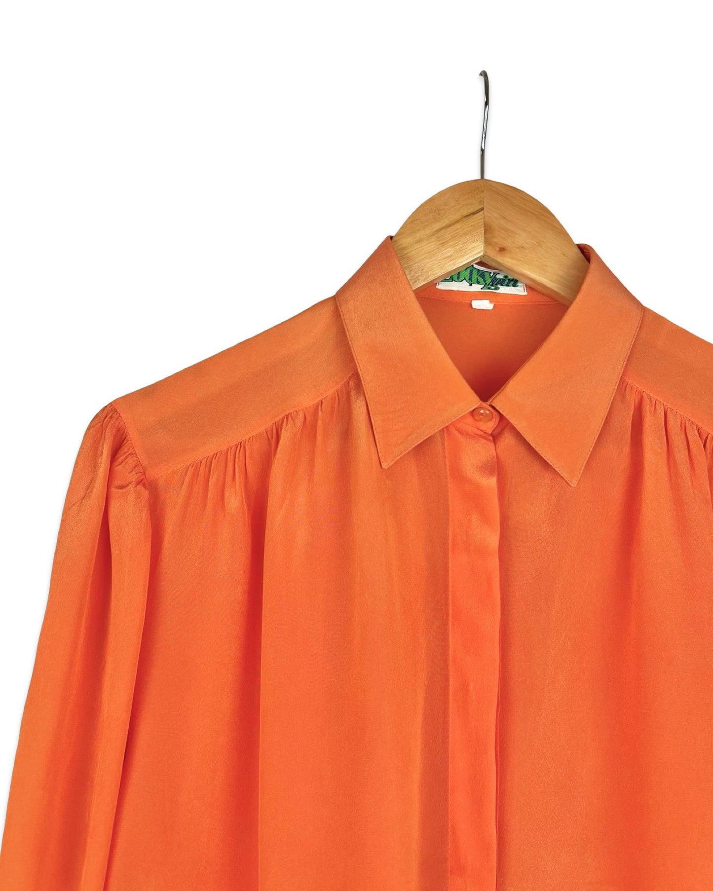 Oranje vintage blouse zijdemix - L