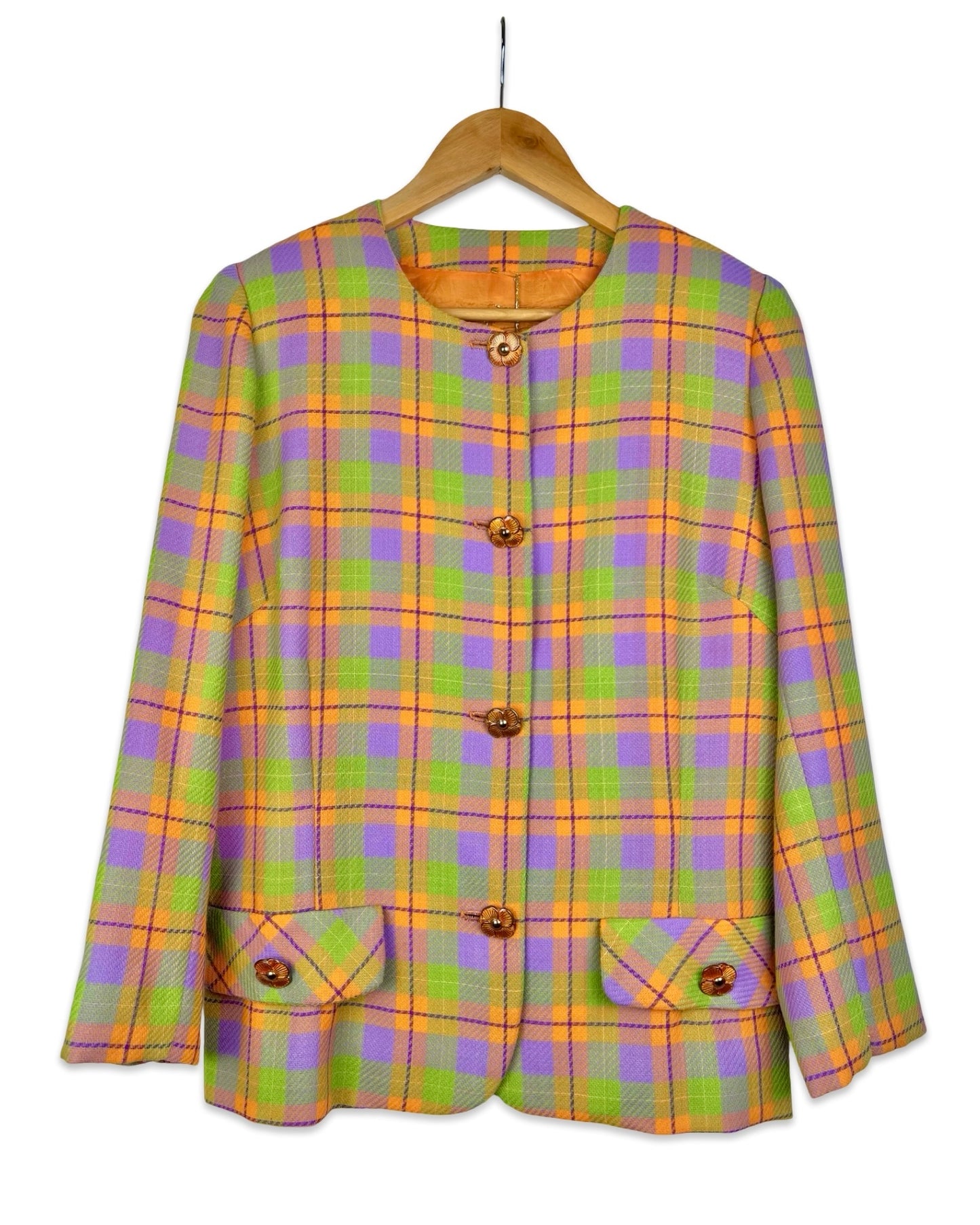 Checked wool vintage blazer - S/M