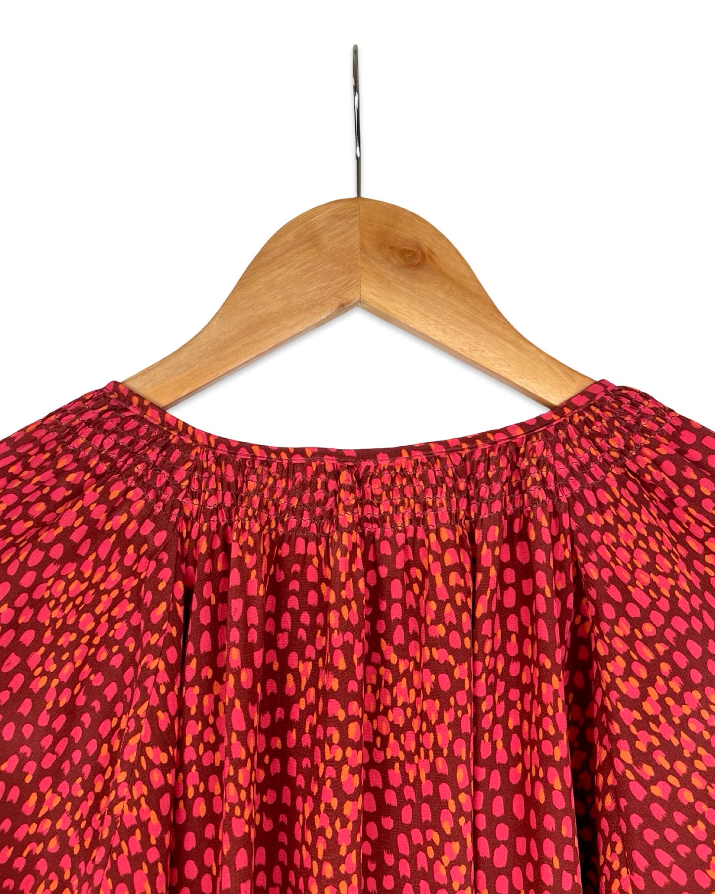 Button-down dress with print - S