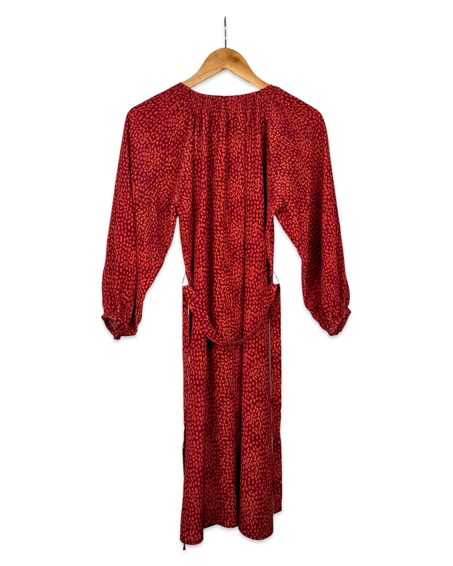 Button-down dress with print - S