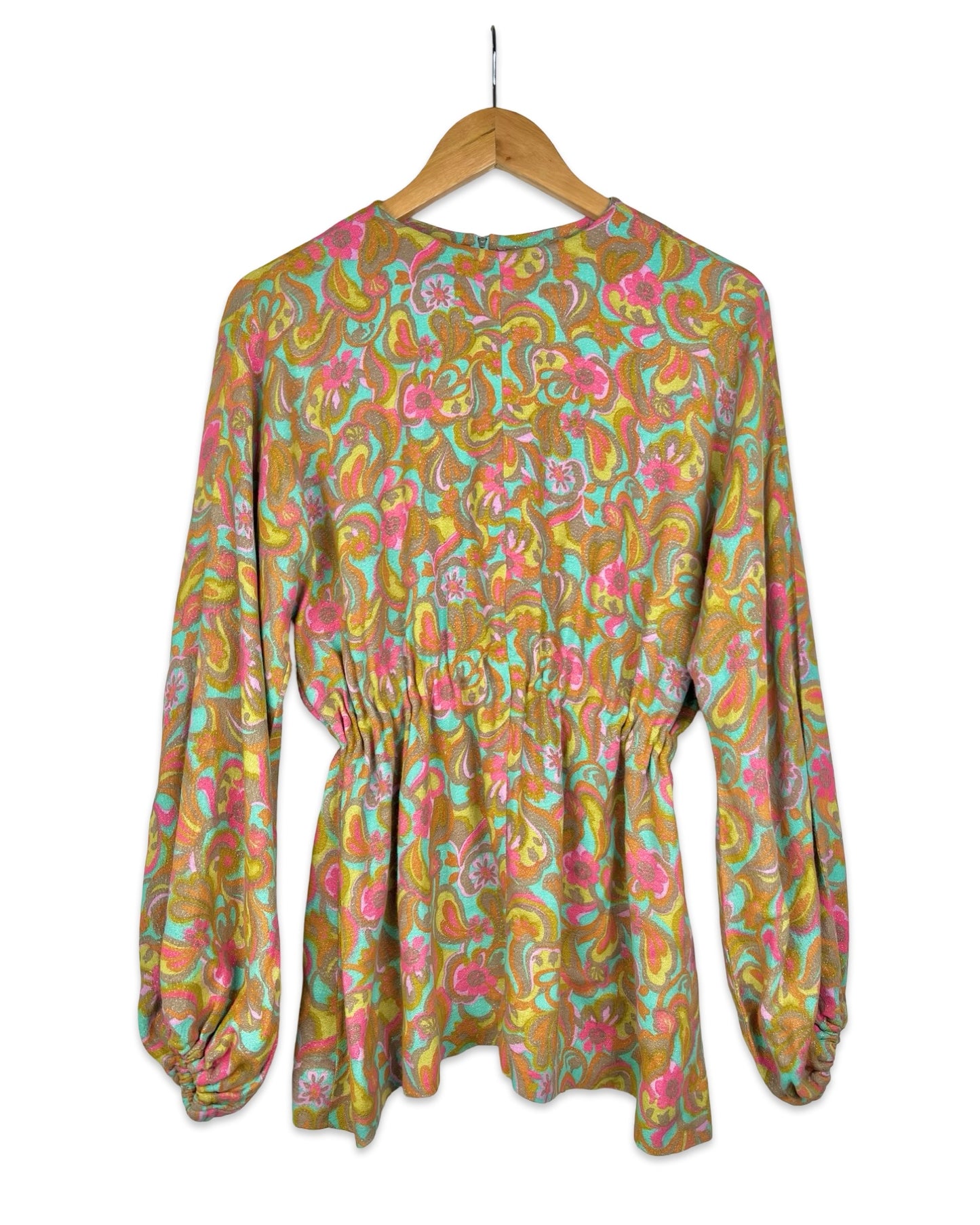 Kleurrijke vintage top met retroprint - M