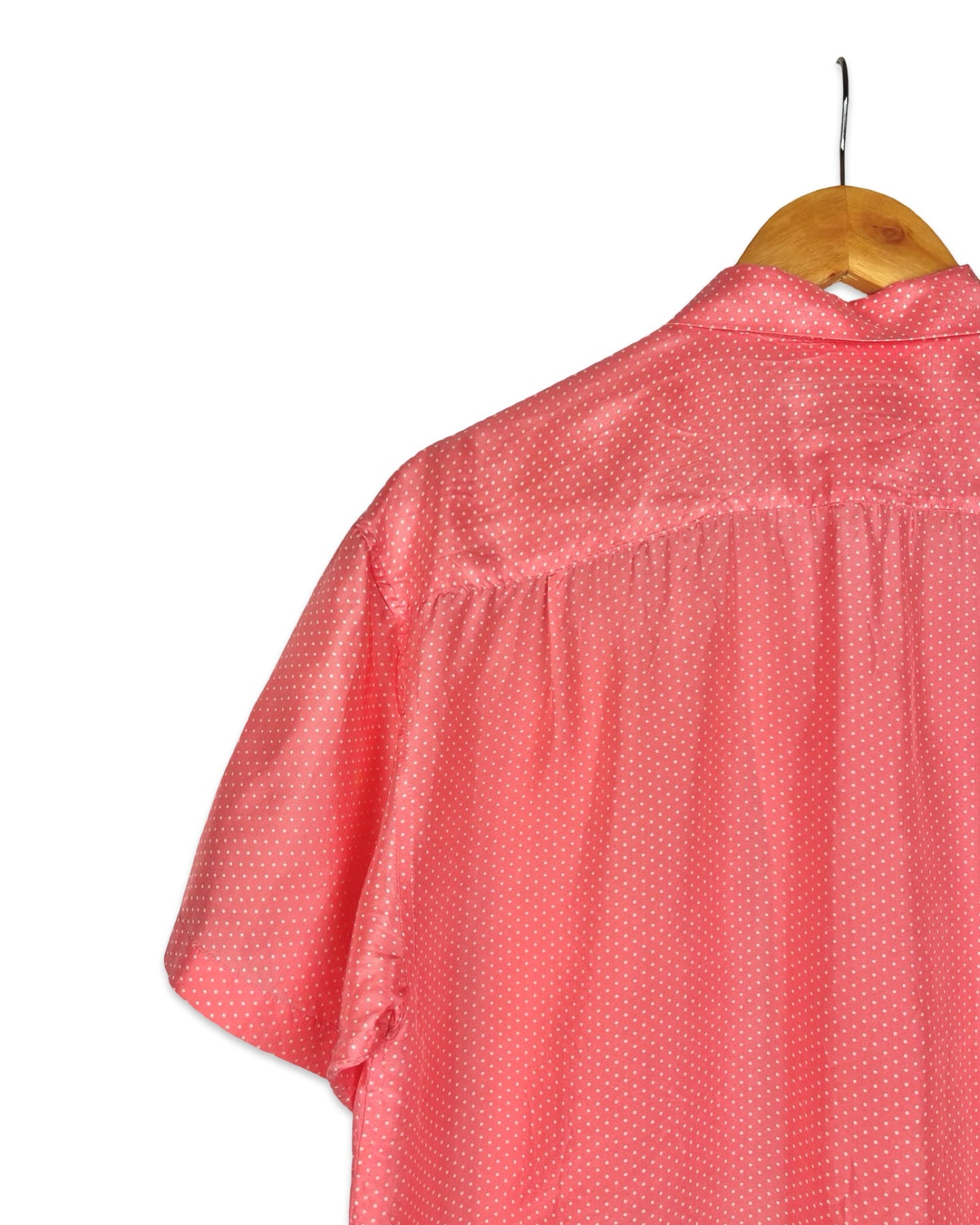 Zijden vintage blouse met stippen - XL
