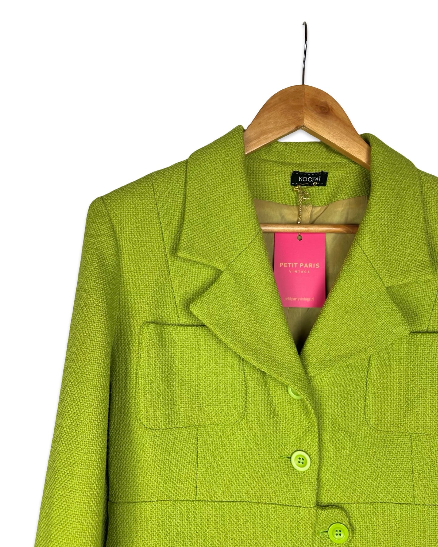 Vintage groene wollen blazer - S/M