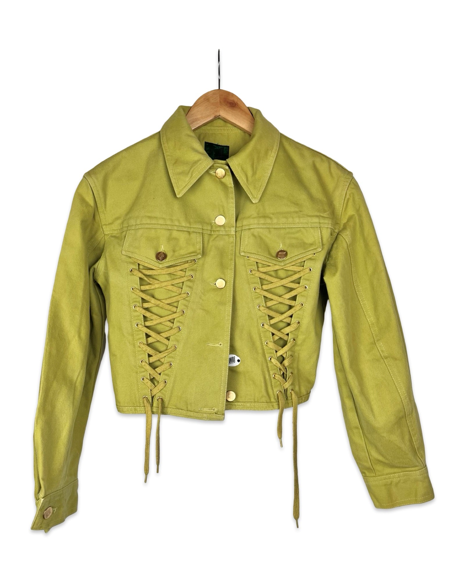 Jean Paul Gaultier jack met veterdetails - XS – Petit Paris Vintage