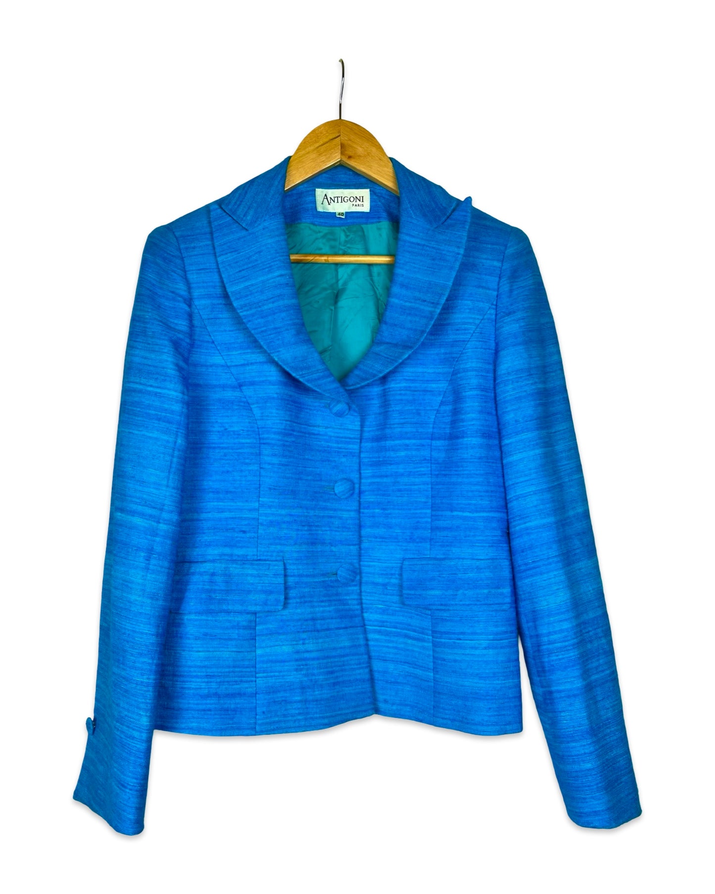 Aquablauwe vintage blazer - M