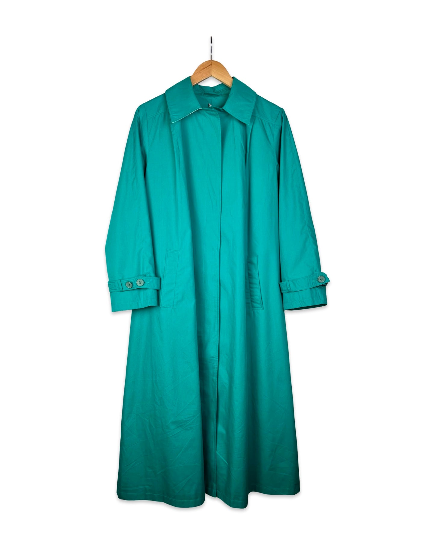 Turquoise vintage trenchcoat - M/L