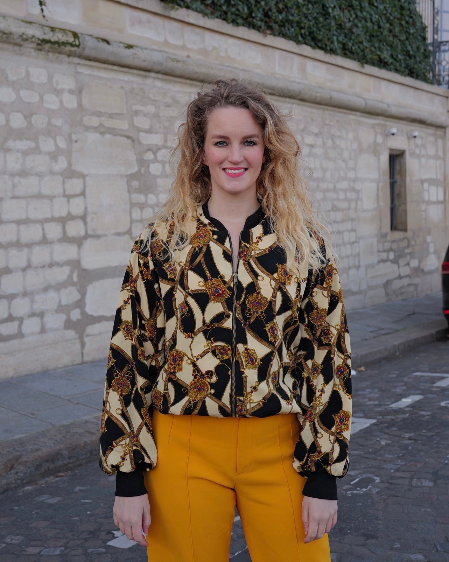 Vintage bomberjack in Versace stijl - L/XL