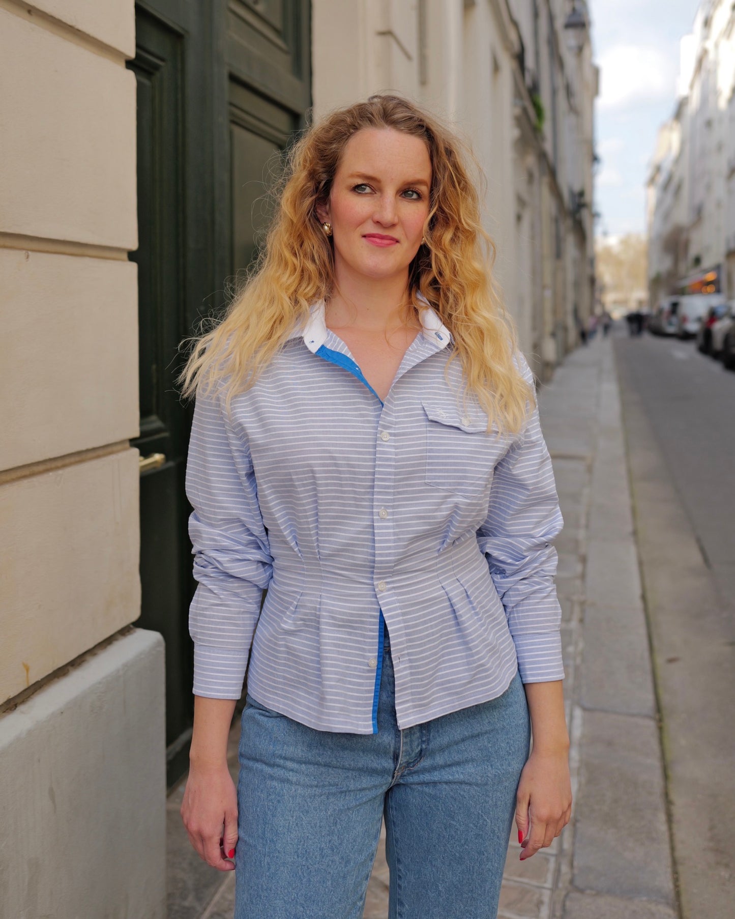 Upcycled peplum blouse - S/M