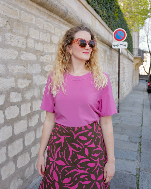 Vintage roze/ paarse top - M/L