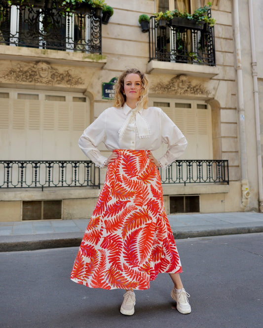 Wikkelrok met bladerprint Fabienne Chapot - L