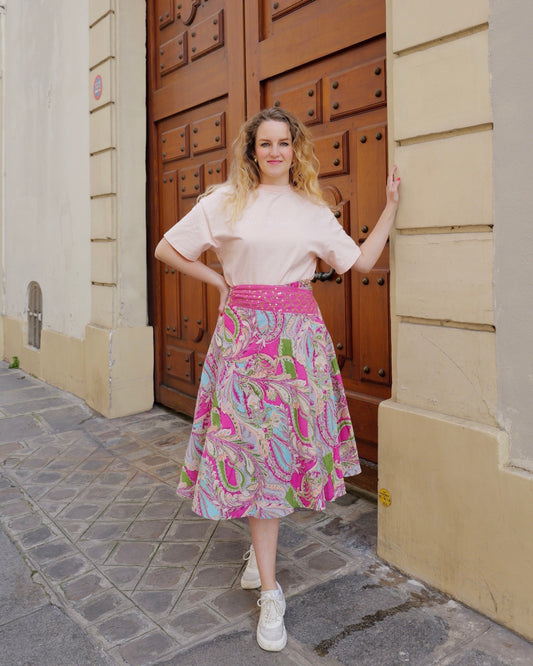 Vintage paisley wikkelrok - M/L