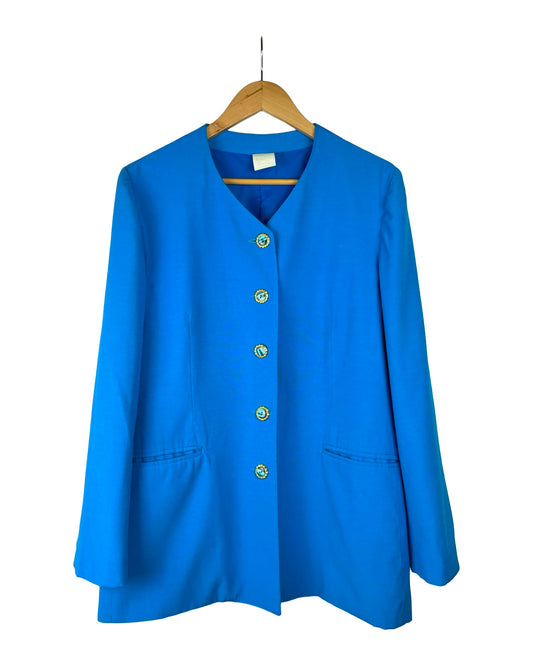 Blauwe vintage blazer - L