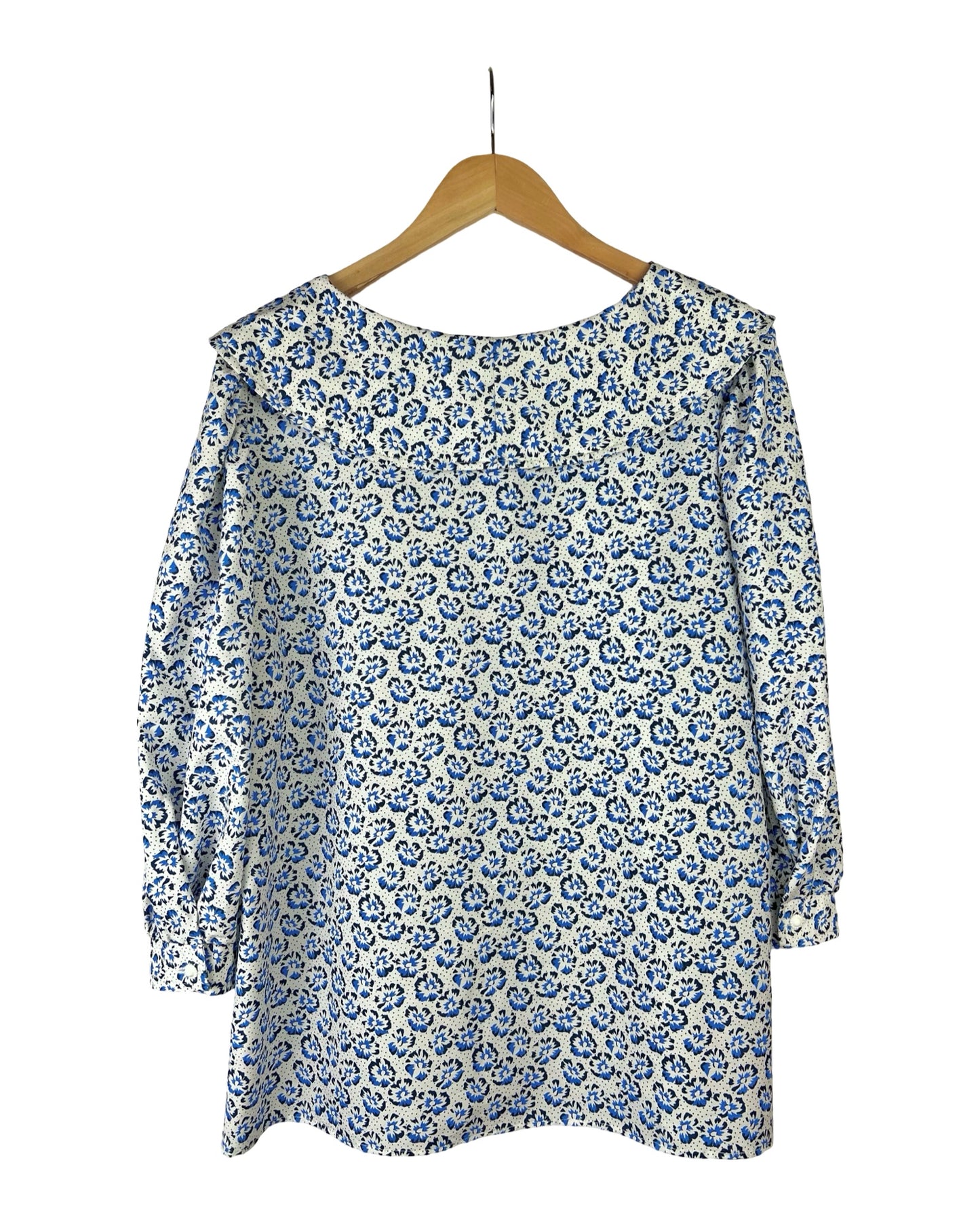 Vintage blouse met kraag en pofmouwen - XXL