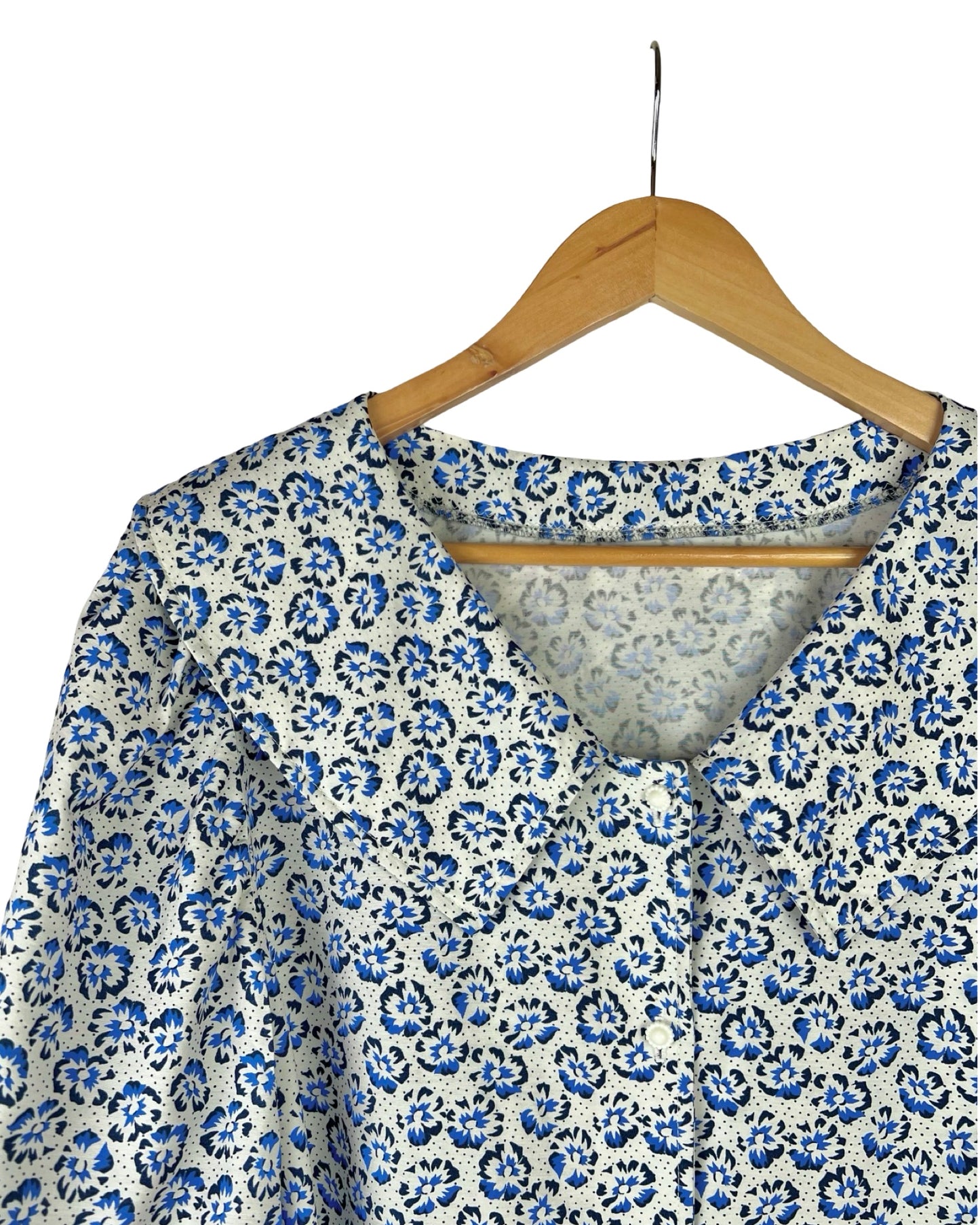 Vintage blouse met kraag en pofmouwen - XXL