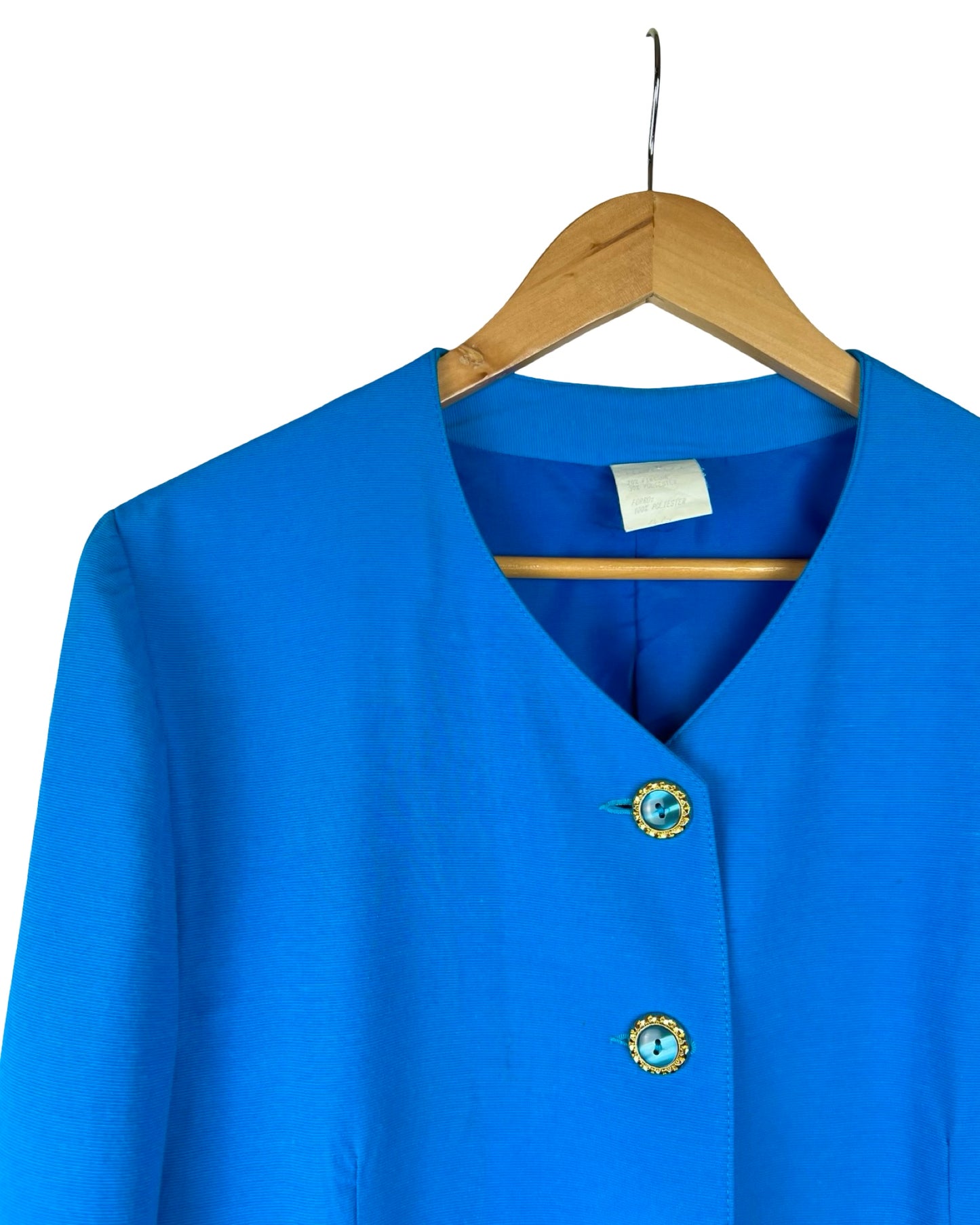 Blauwe vintage blazer - L