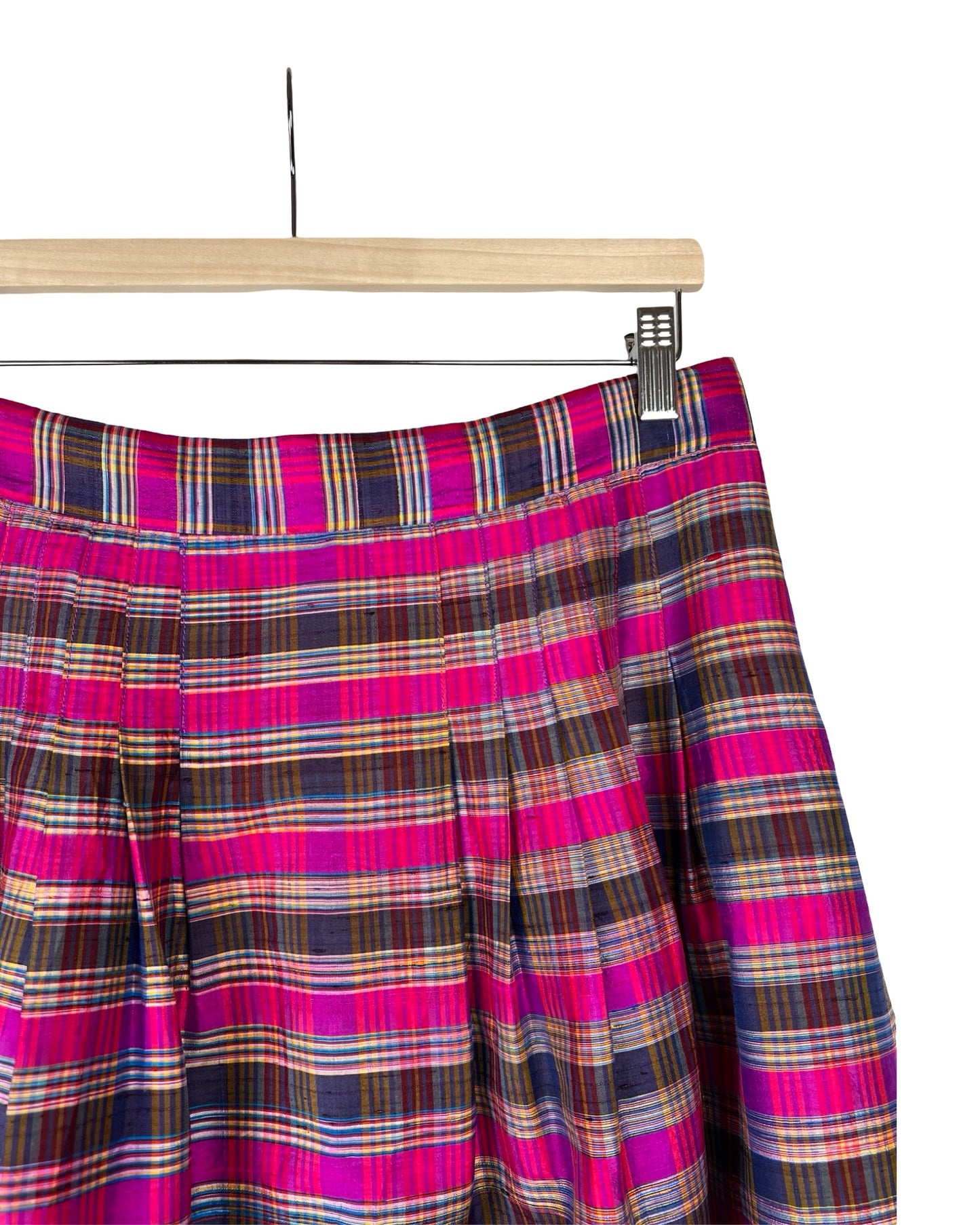 Zijden vintage rok met ruit - M