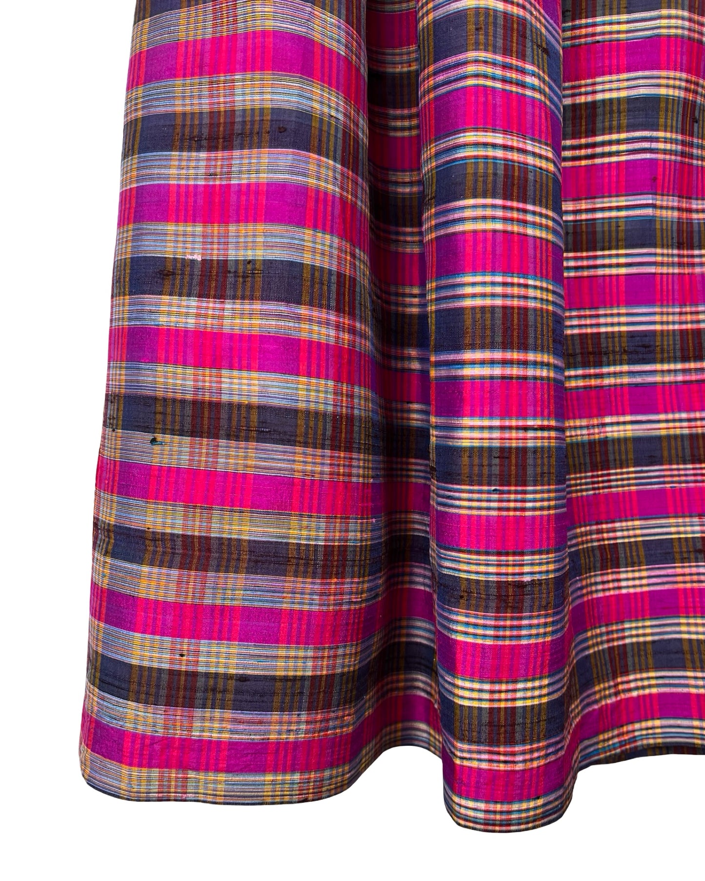 Zijden vintage rok met ruit - M