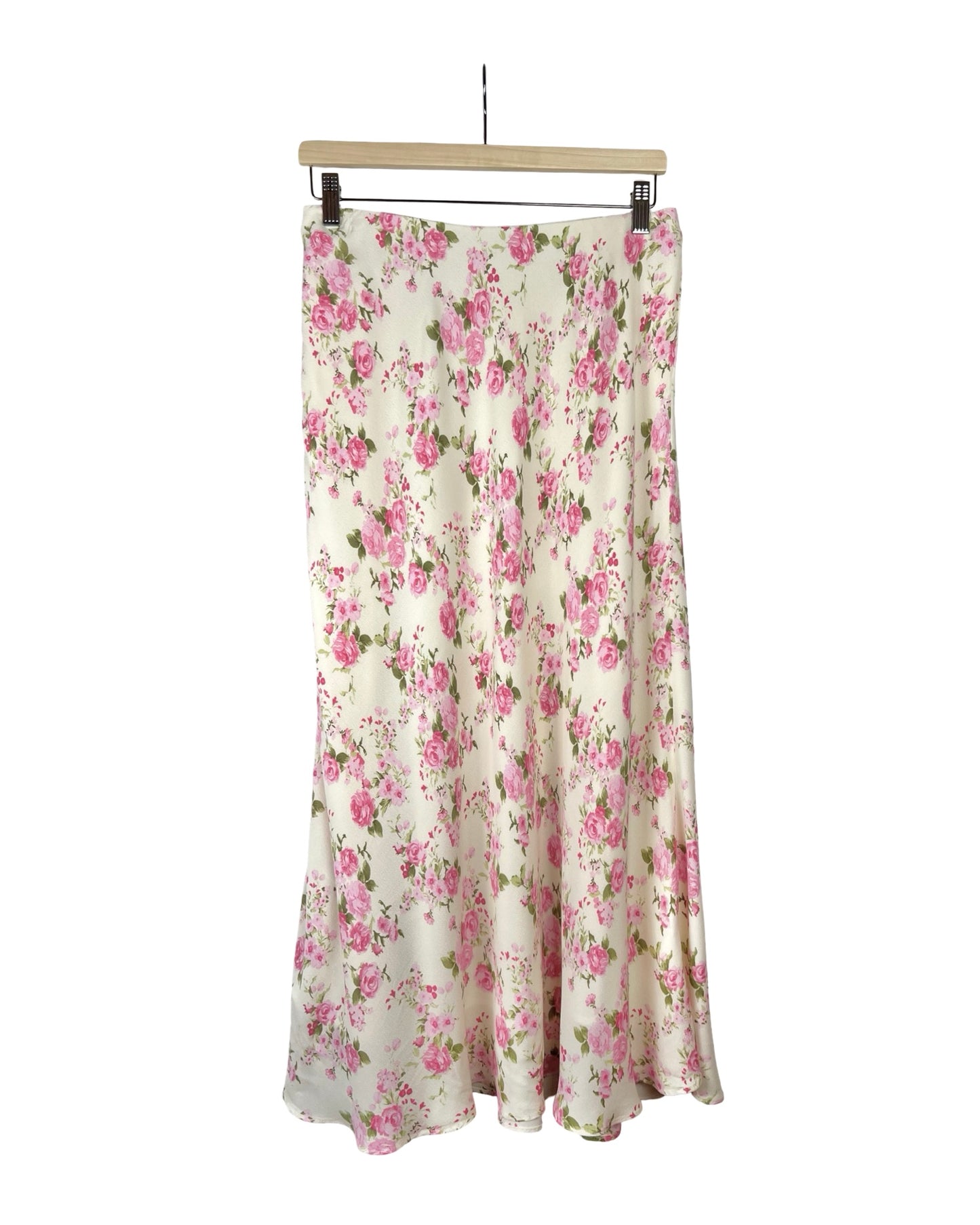 Midirok met romantische bloemenprint - M