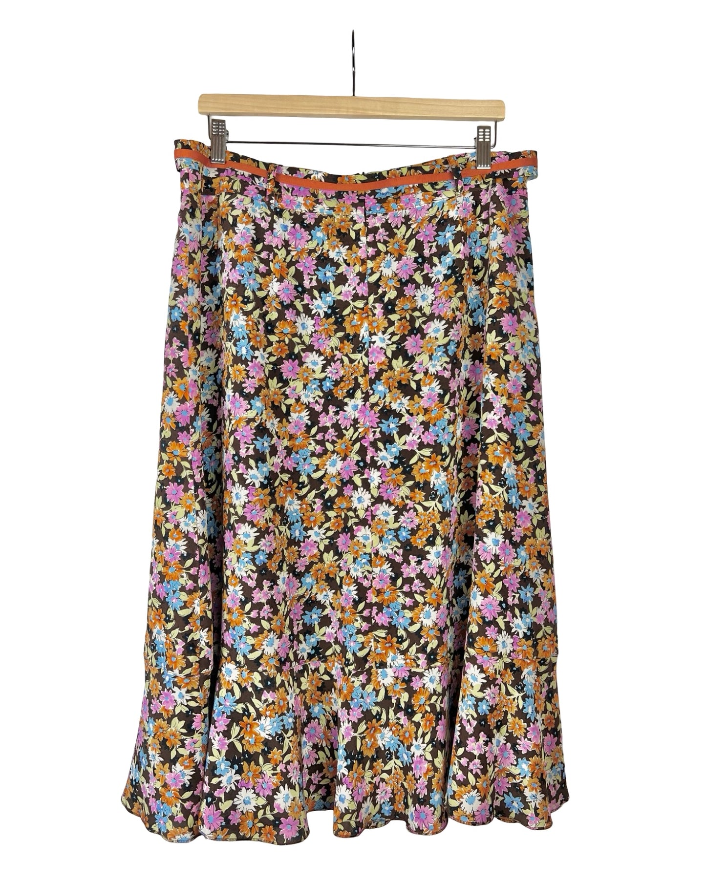 Vintage zijden bloemenrok - XL