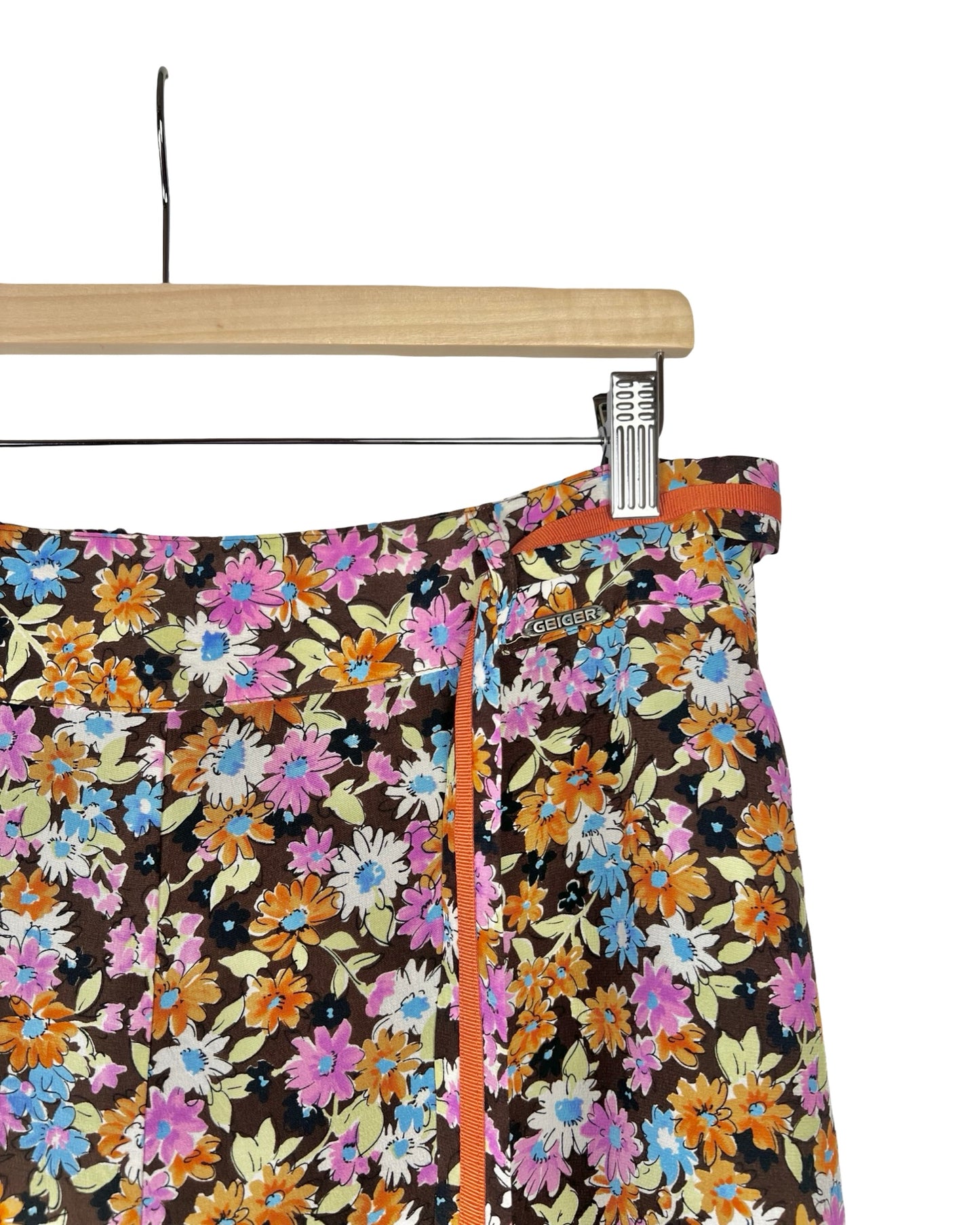 Vintage zijden bloemenrok - XL