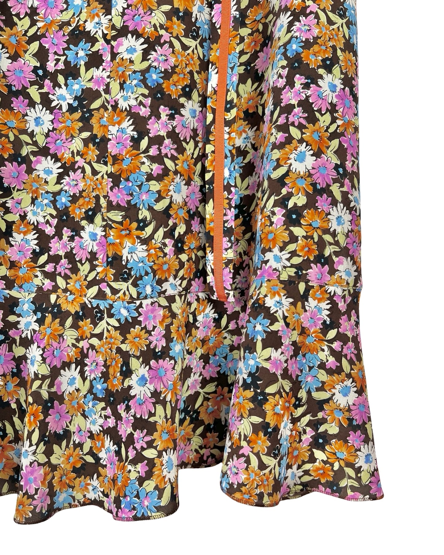 Vintage zijden bloemenrok - XL