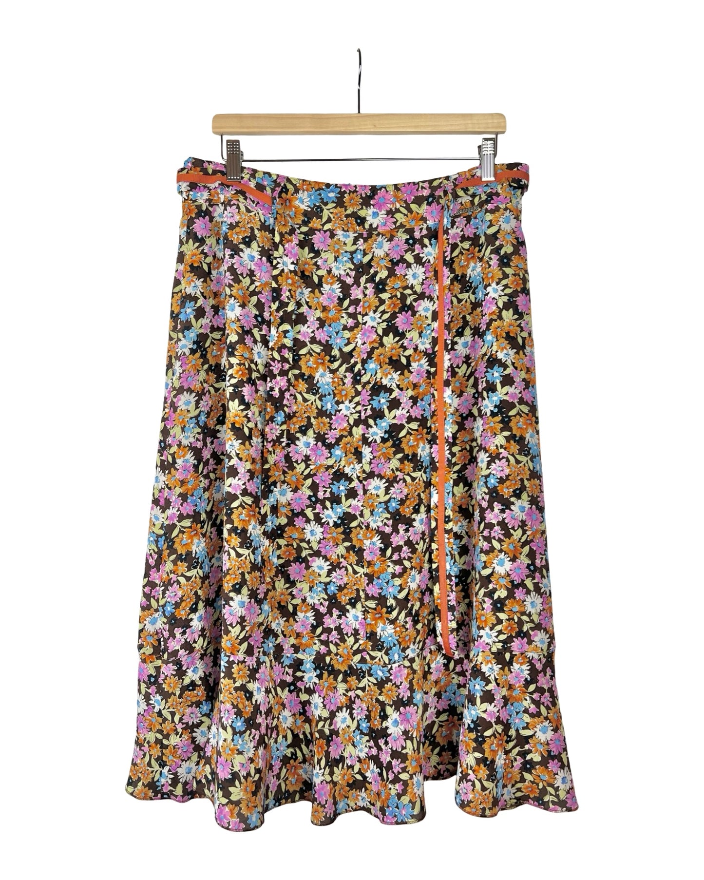 Vintage zijden bloemenrok - XL
