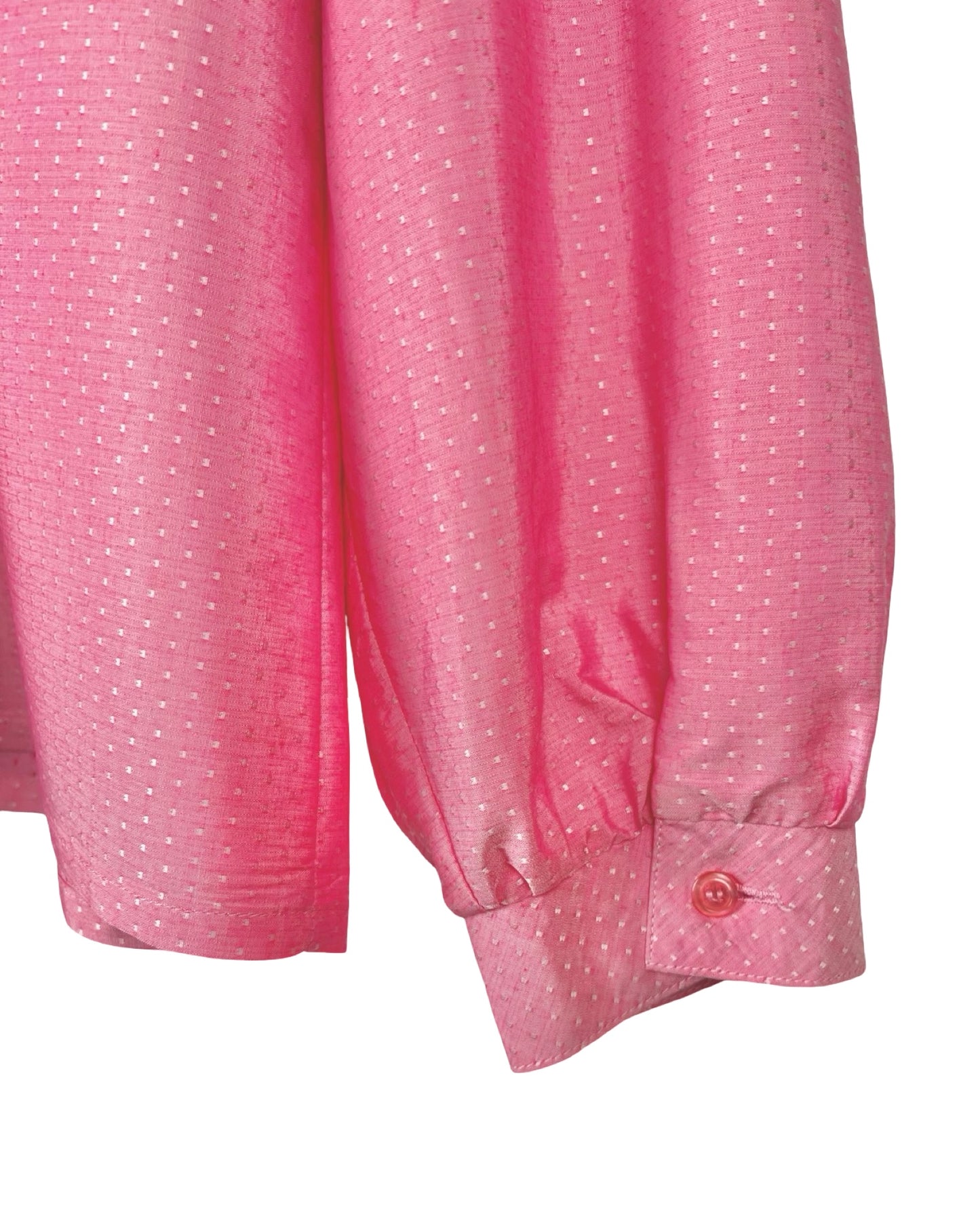 Roze vintage blouse met pofmouwen - L