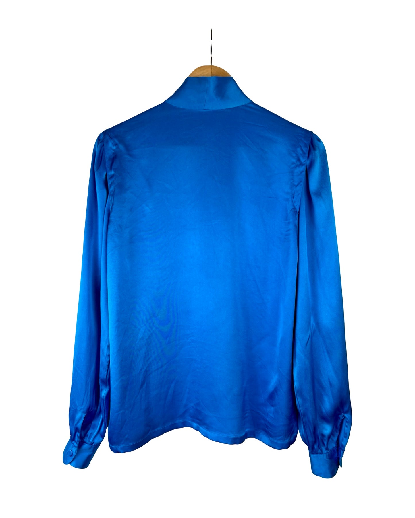 Kobaltblauwe zijden blouse - L