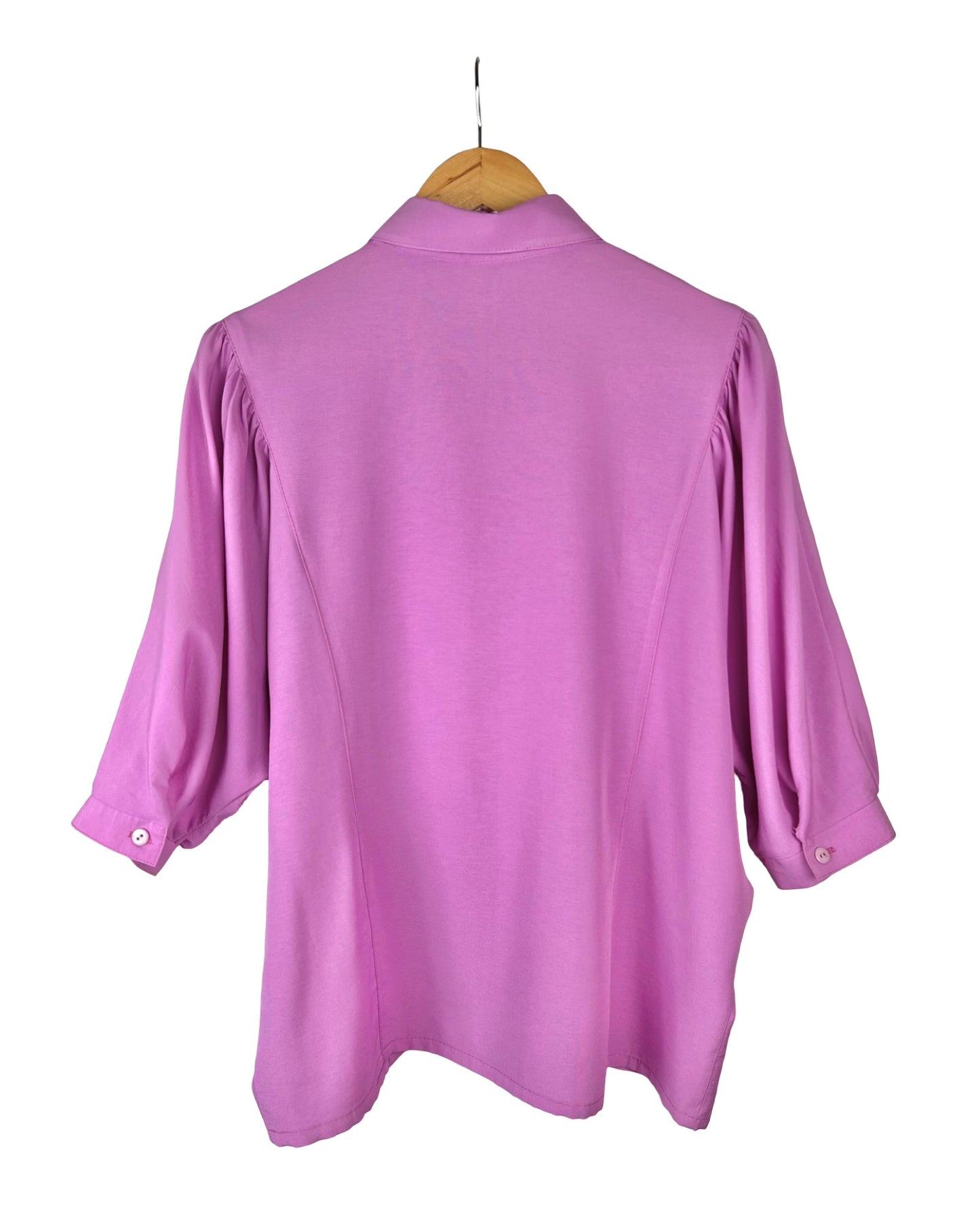 Vintage lila blouse met vleermuismouwen - L