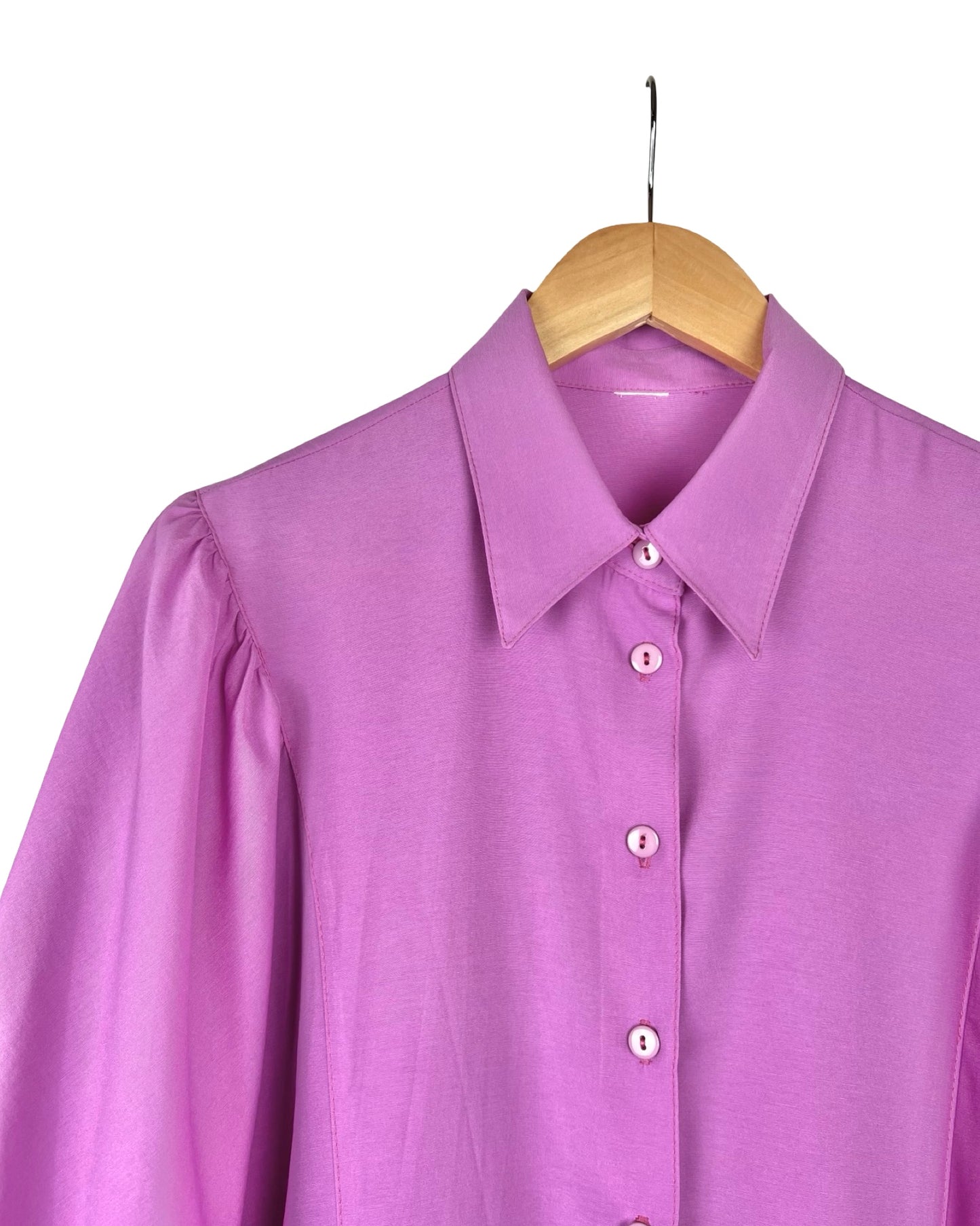 Vintage lila blouse met vleermuismouwen - L