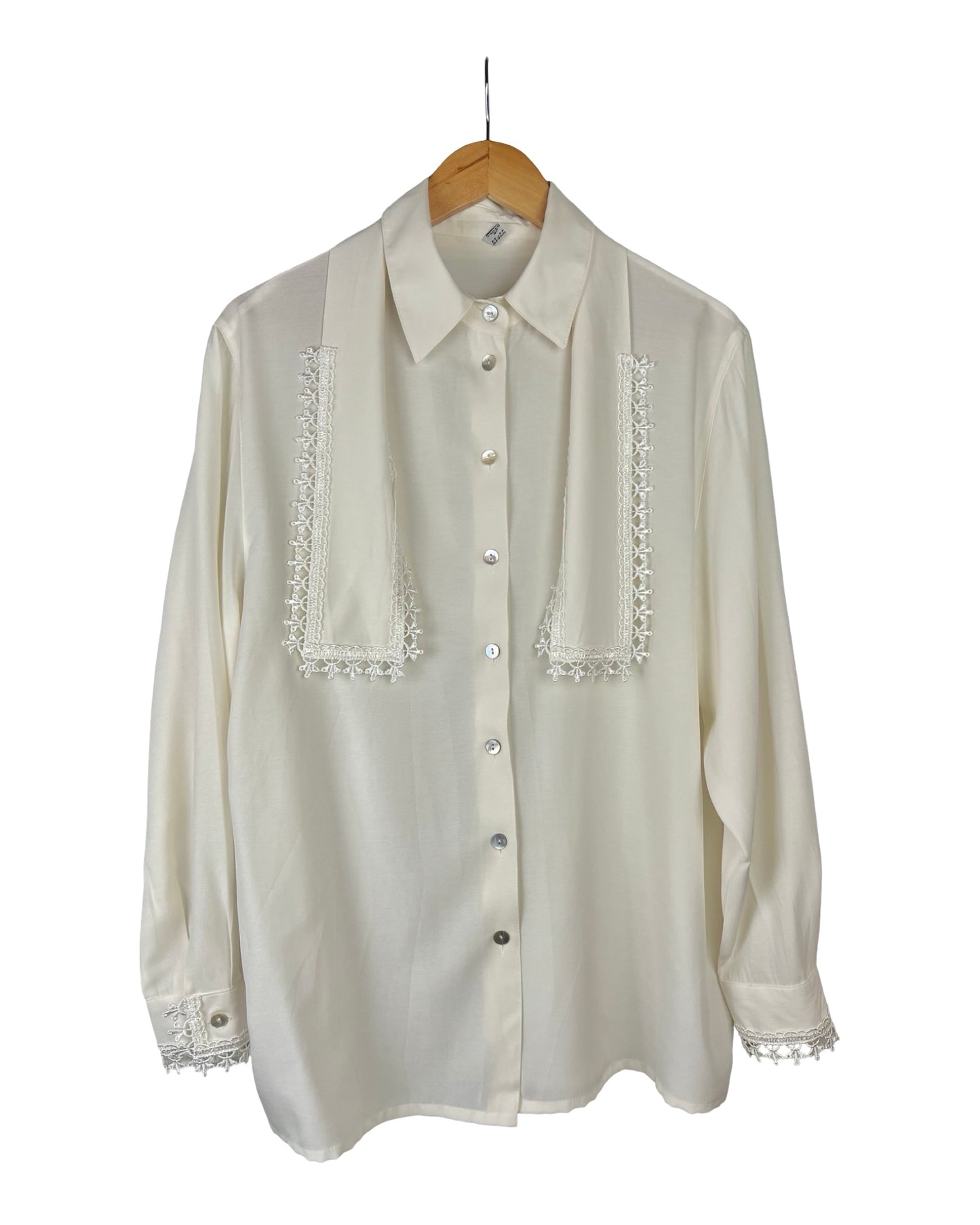 Vintage blouse met kanten details - XL