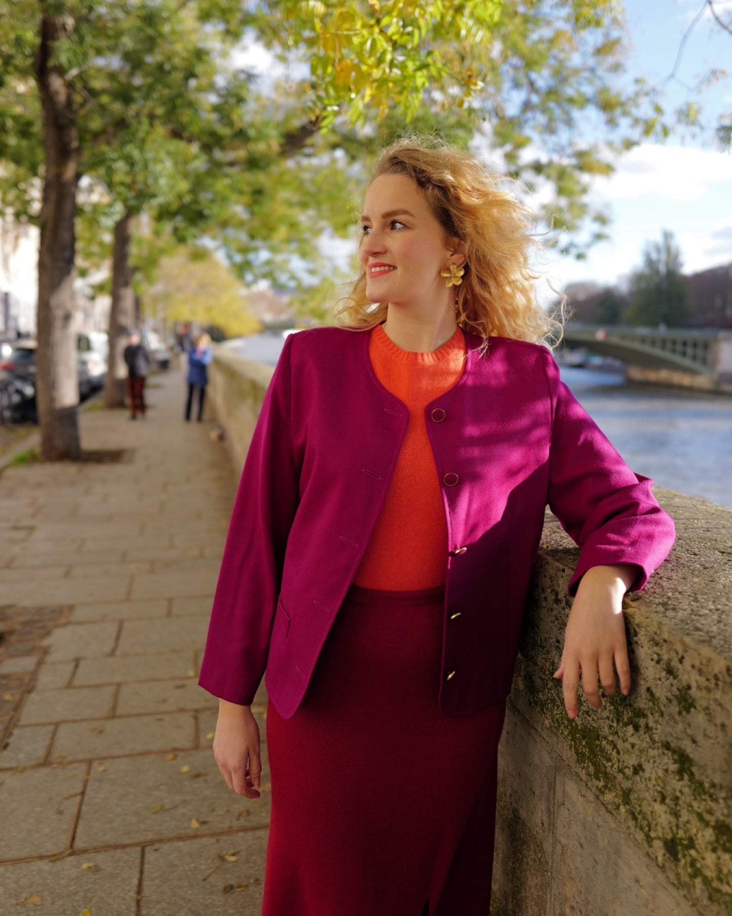 Vintage magenta blazer - M