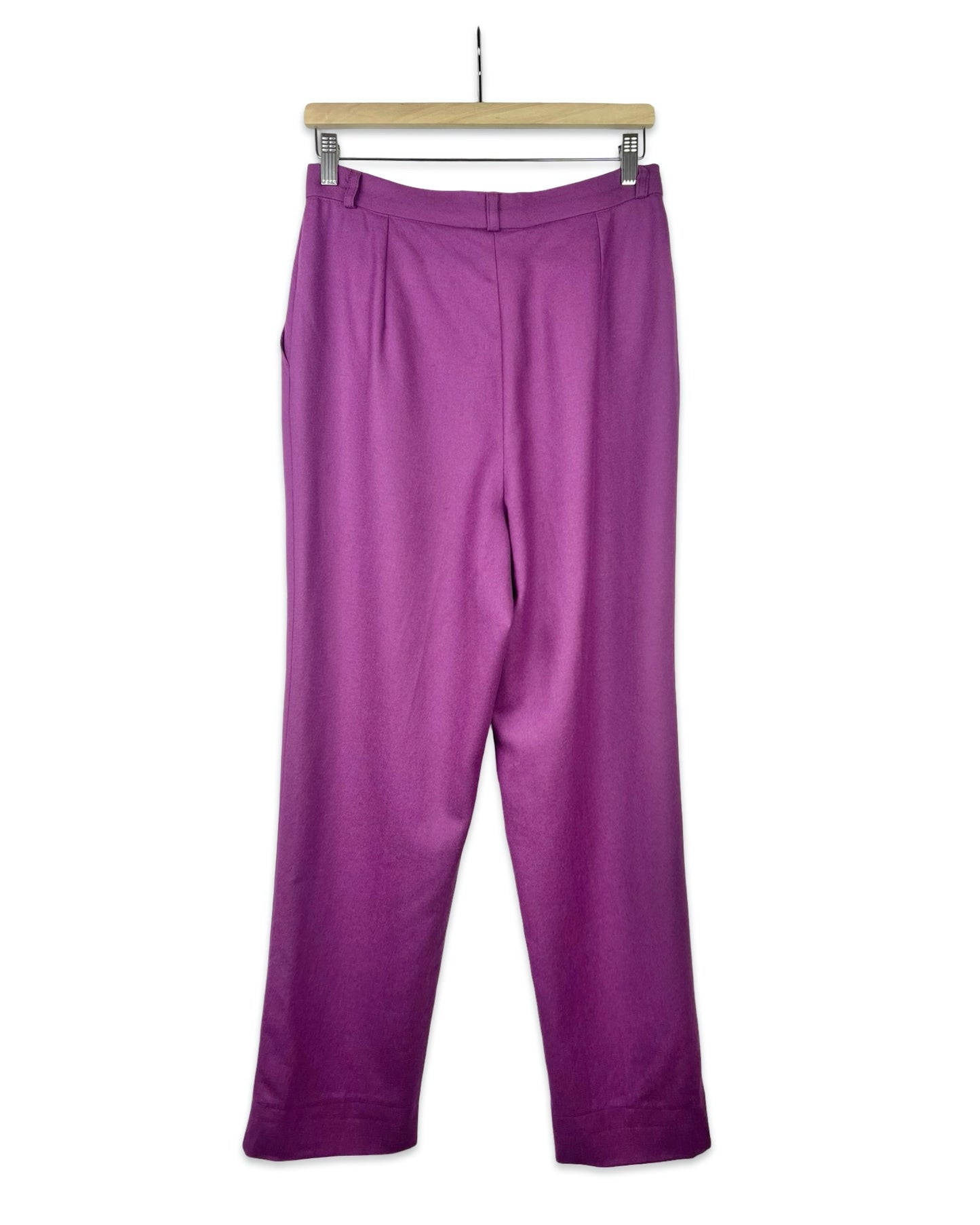 Paarse wollen pantalon - M