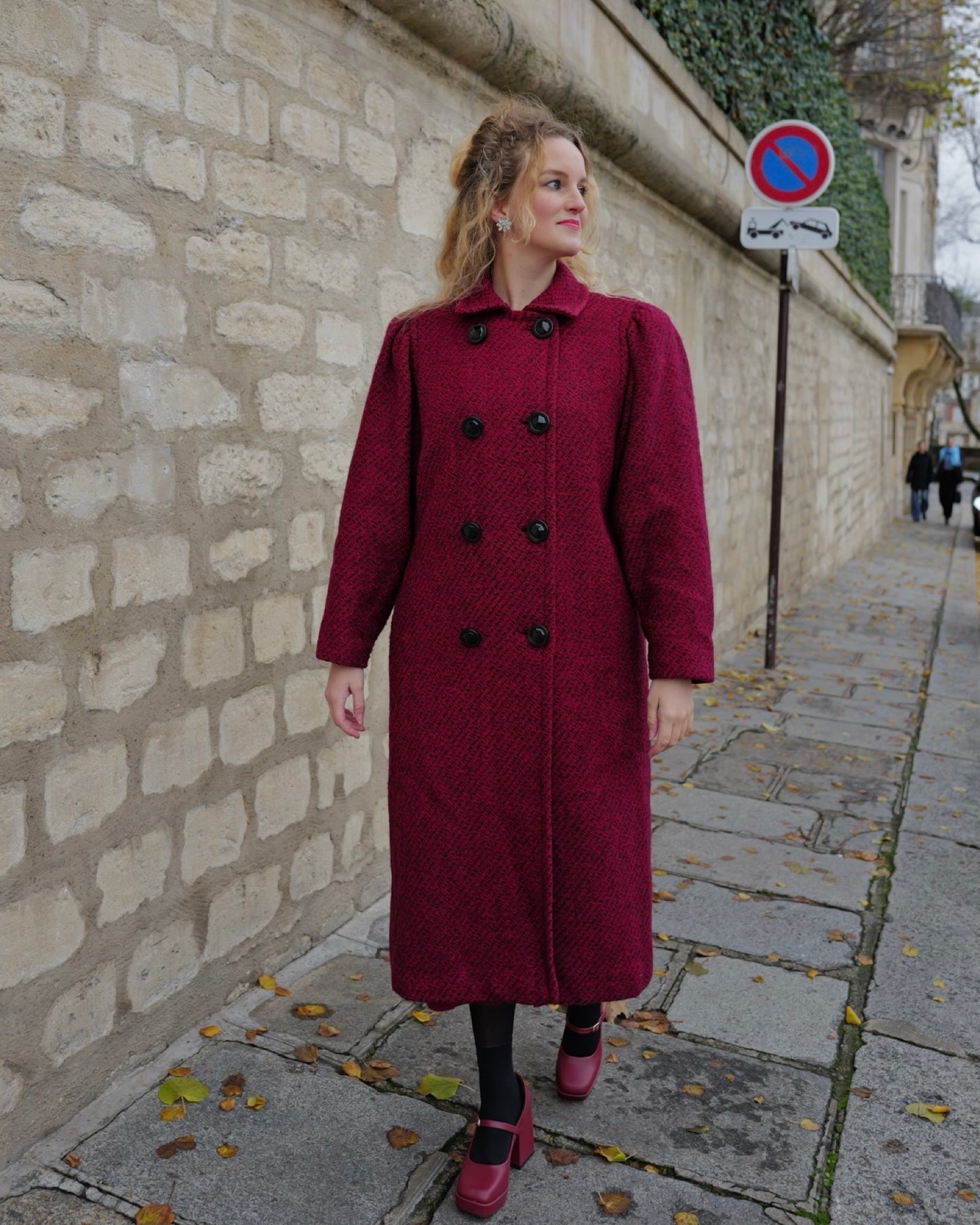 Vintage double breasted mantel - L