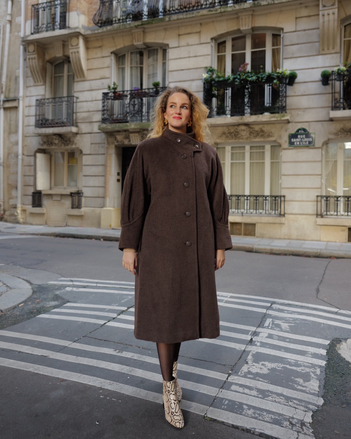 Vintage mantel taupe - L