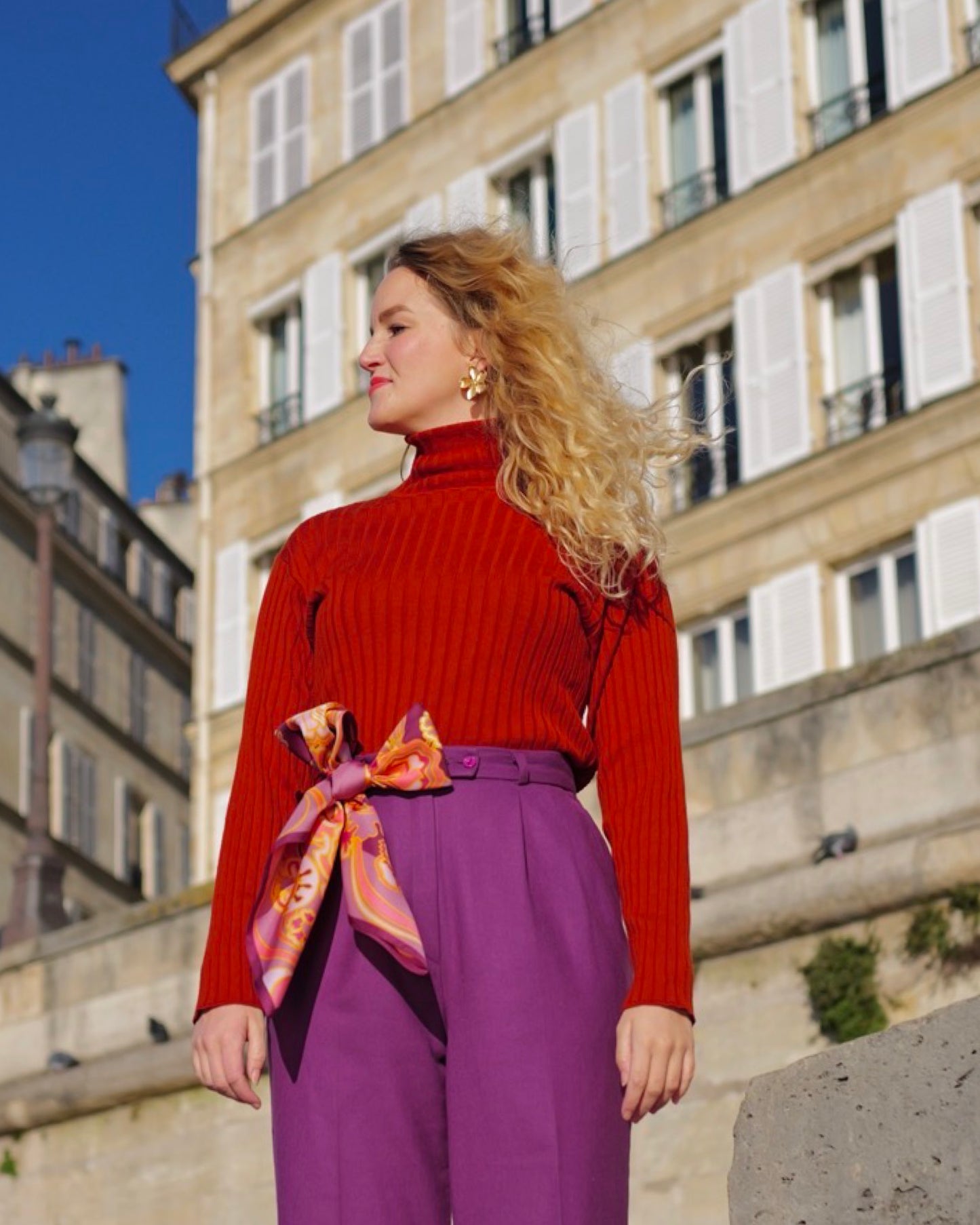 Vintage rib coltrui brique - L