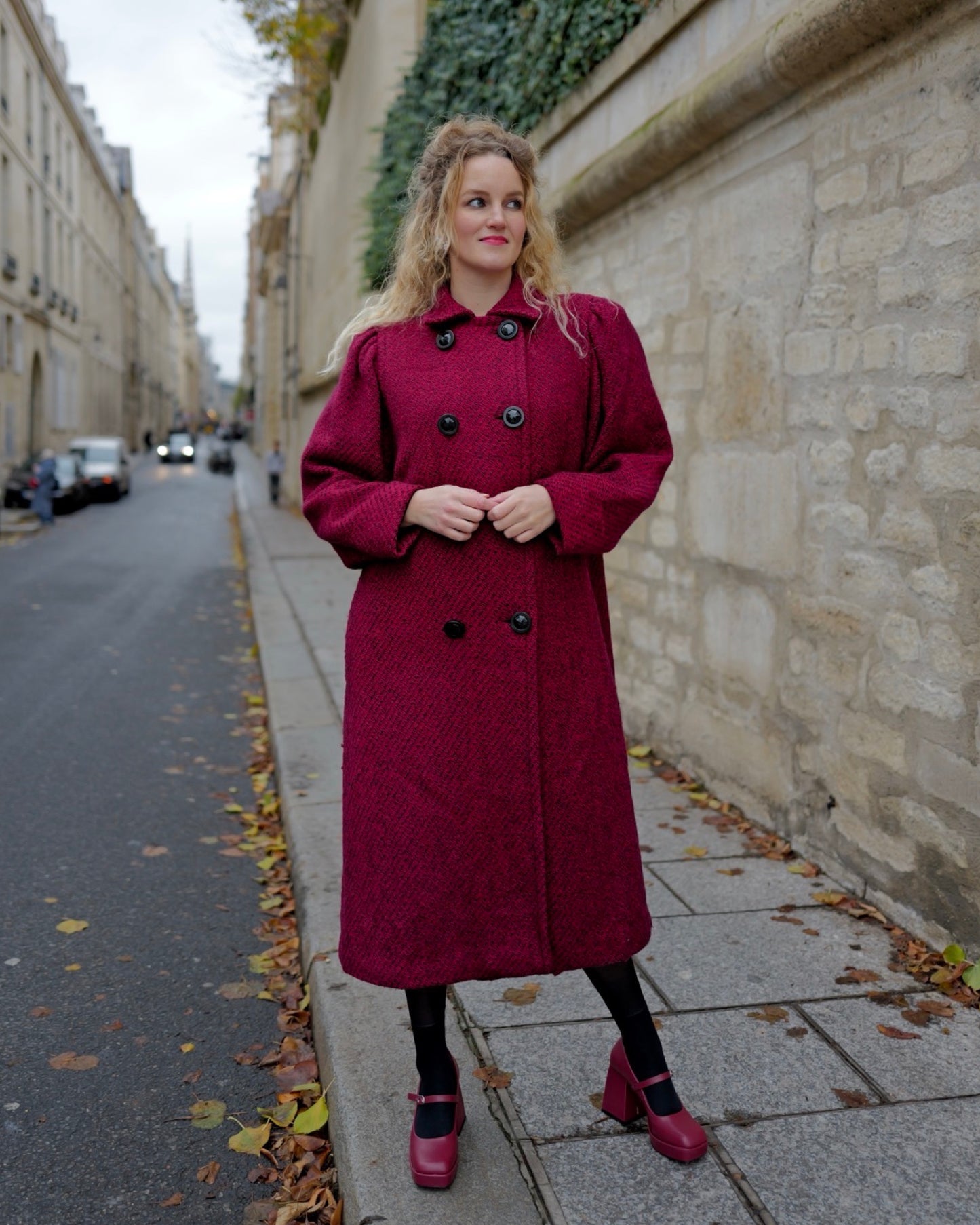 Vintage double breasted mantel - L