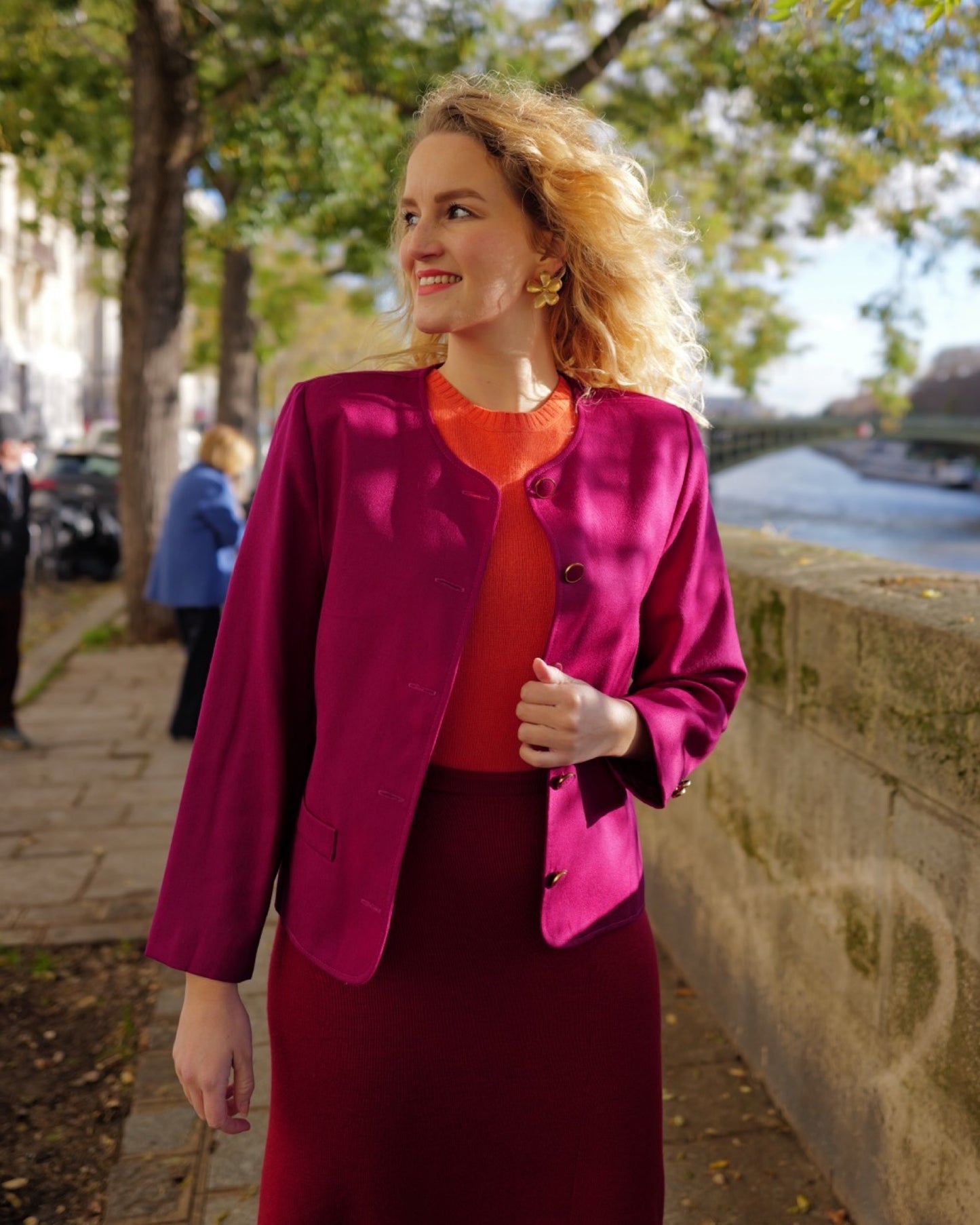 Vintage magenta blazer - M