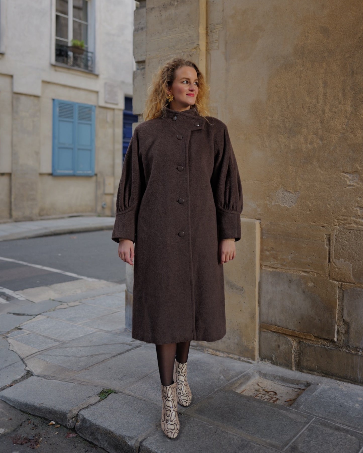 Vintage mantel taupe - L