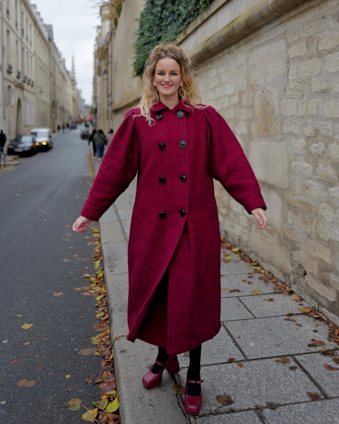 Vintage double breasted mantel - L