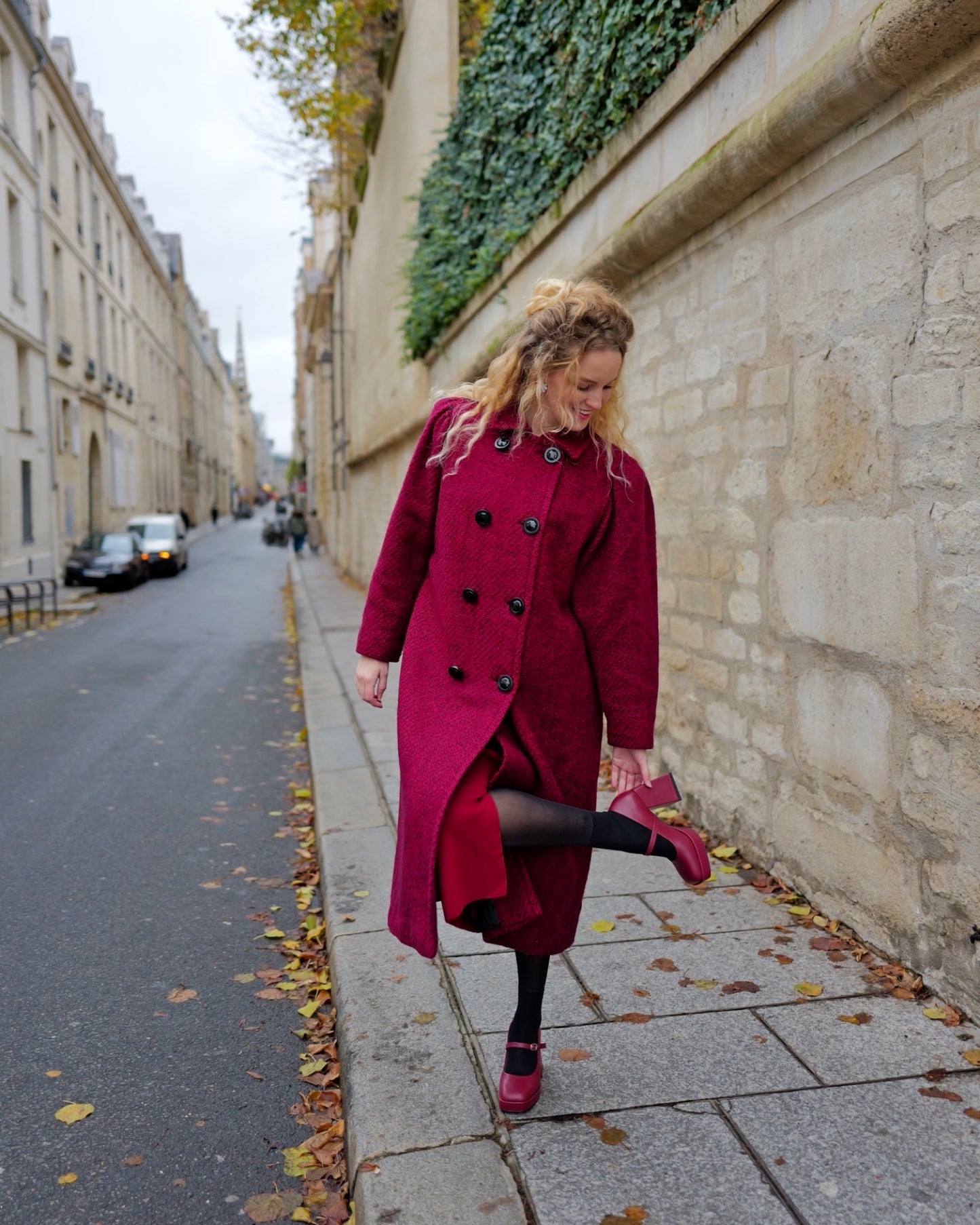 Vintage double breasted mantel - L