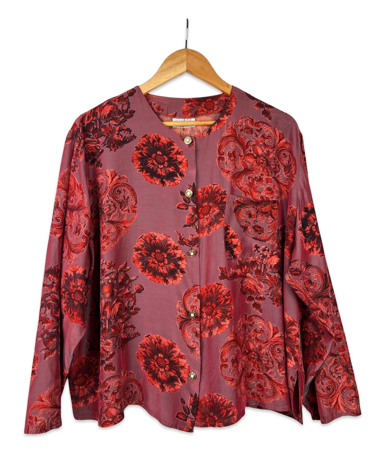 Vintage blouse met bloemen - XL