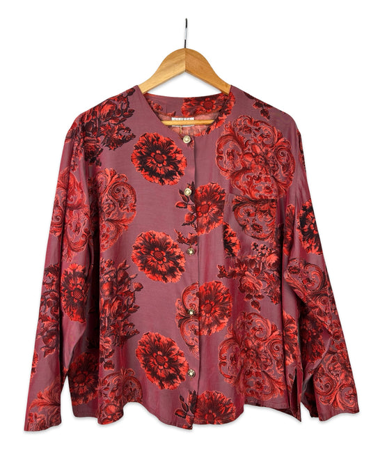Vintage blouse met bloemen - XL